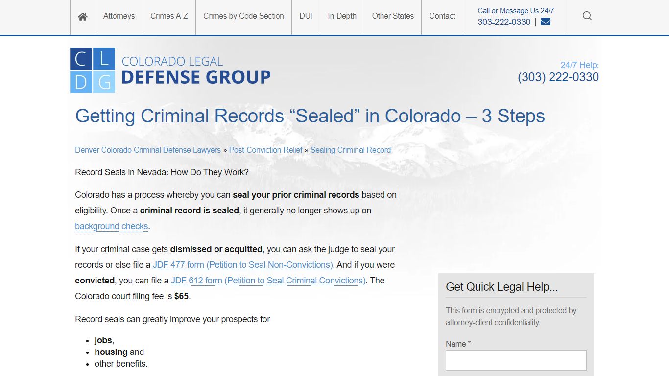 How to "Seal" Criminal Records in Colorado - 3 Steps - Shouse Law Group